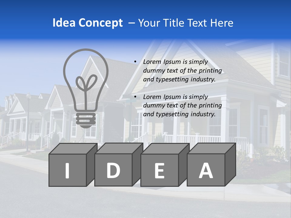 Exterior Suburban Home PowerPoint Template