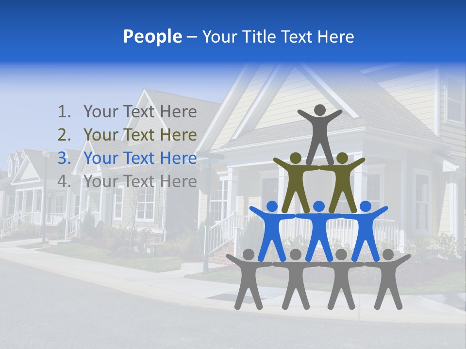 Exterior Suburban Home PowerPoint Template