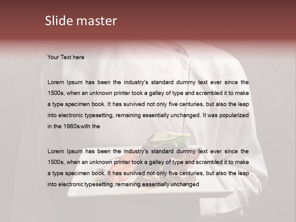 A Man Holding A Plate Of Food With A Name On It PowerPoint Template