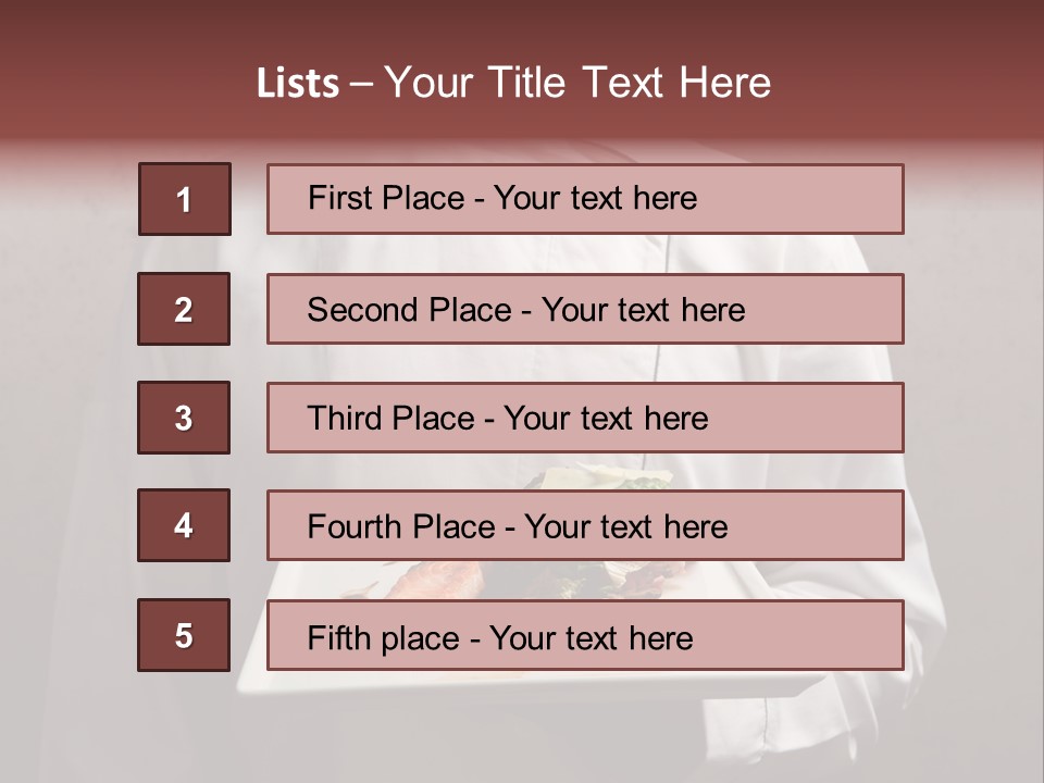 A Man Holding A Plate Of Food With A Name On It PowerPoint Template