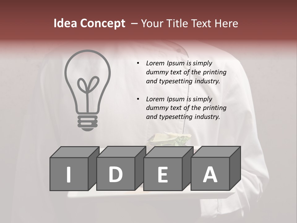 A Man Holding A Plate Of Food With A Name On It PowerPoint Template