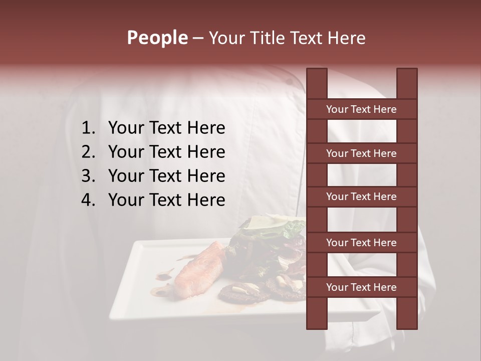 A Man Holding A Plate Of Food With A Name On It PowerPoint Template