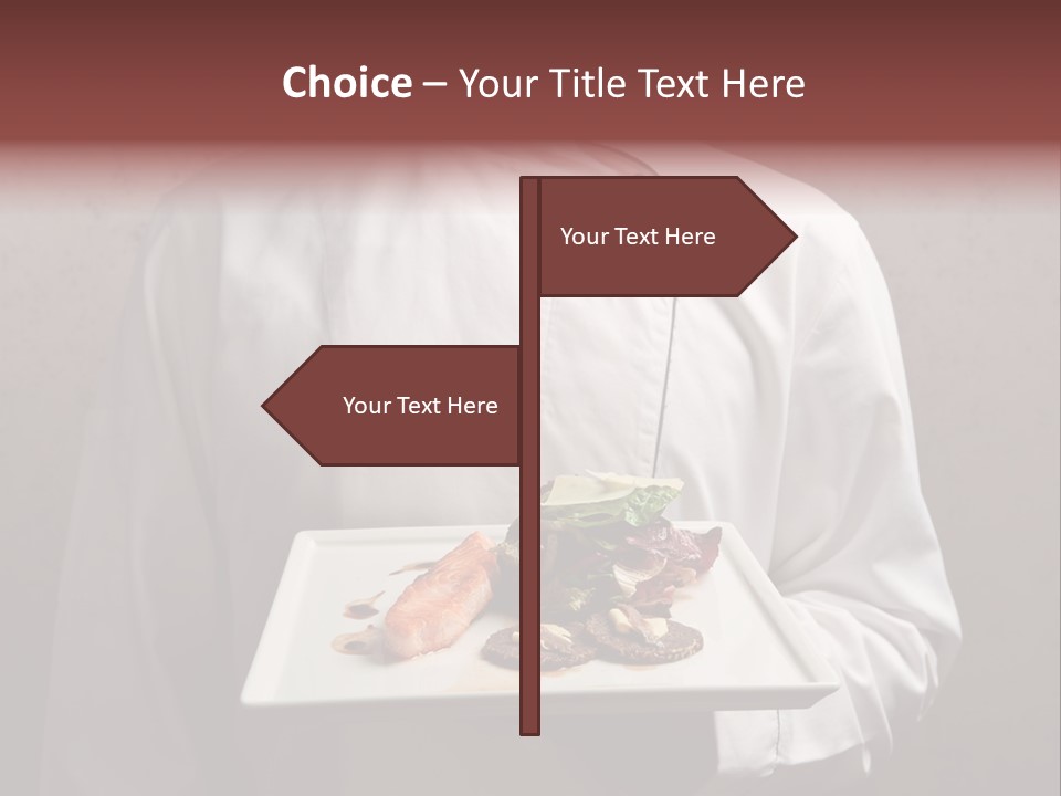 A Man Holding A Plate Of Food With A Name On It PowerPoint Template