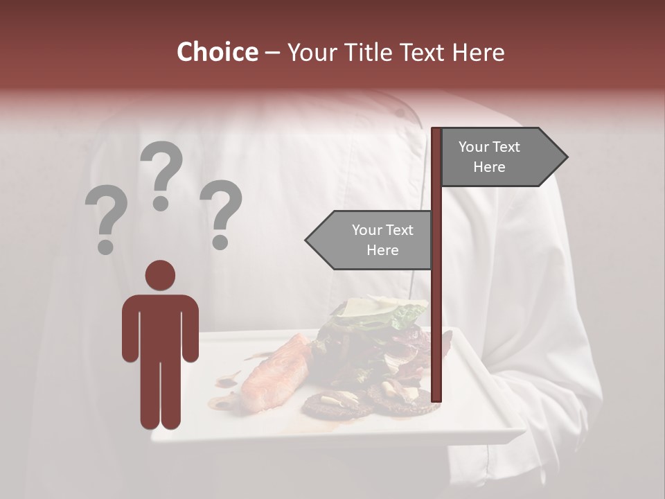A Man Holding A Plate Of Food With A Name On It PowerPoint Template