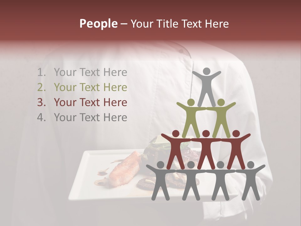 A Man Holding A Plate Of Food With A Name On It PowerPoint Template