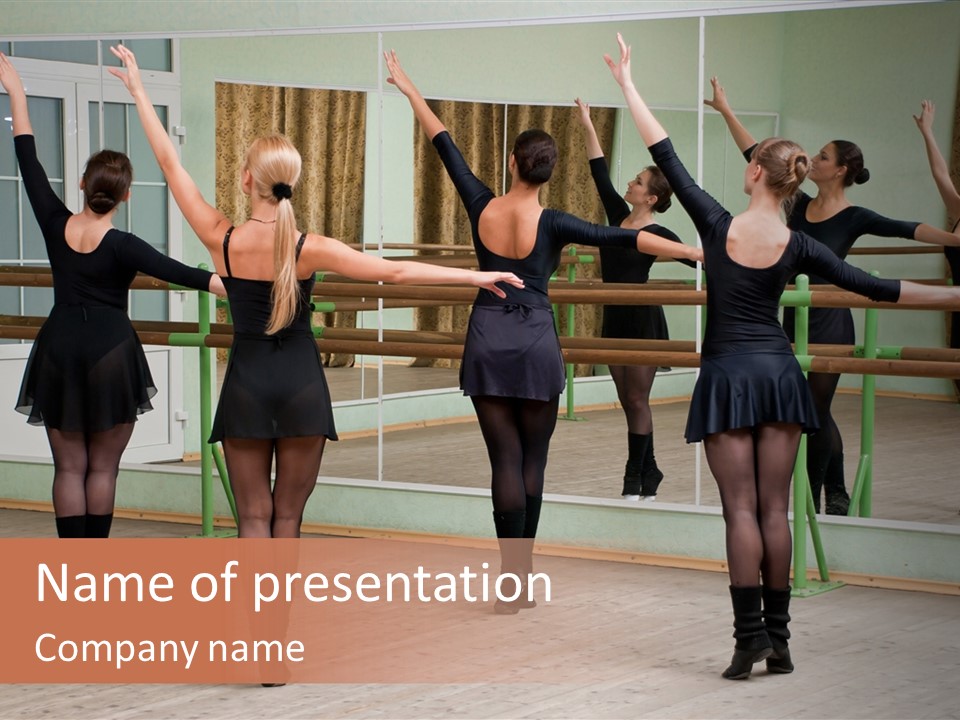 A Group Of Women In A Ballet Class Powerpoint Presentation PowerPoint Template