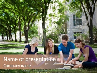 Teenager Campus Group PowerPoint Template