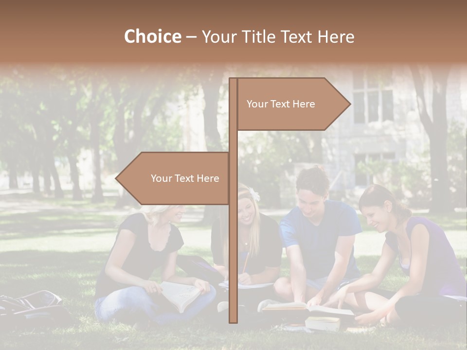 Teenager Campus Group PowerPoint Template