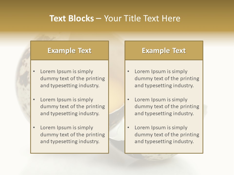 Studio Shot Food Quail Egg PowerPoint Template