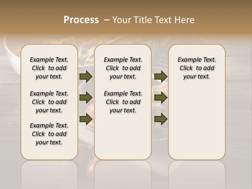 Two Pans Filled With Pasta And Vegetables On A Wooden Table PowerPoint Template