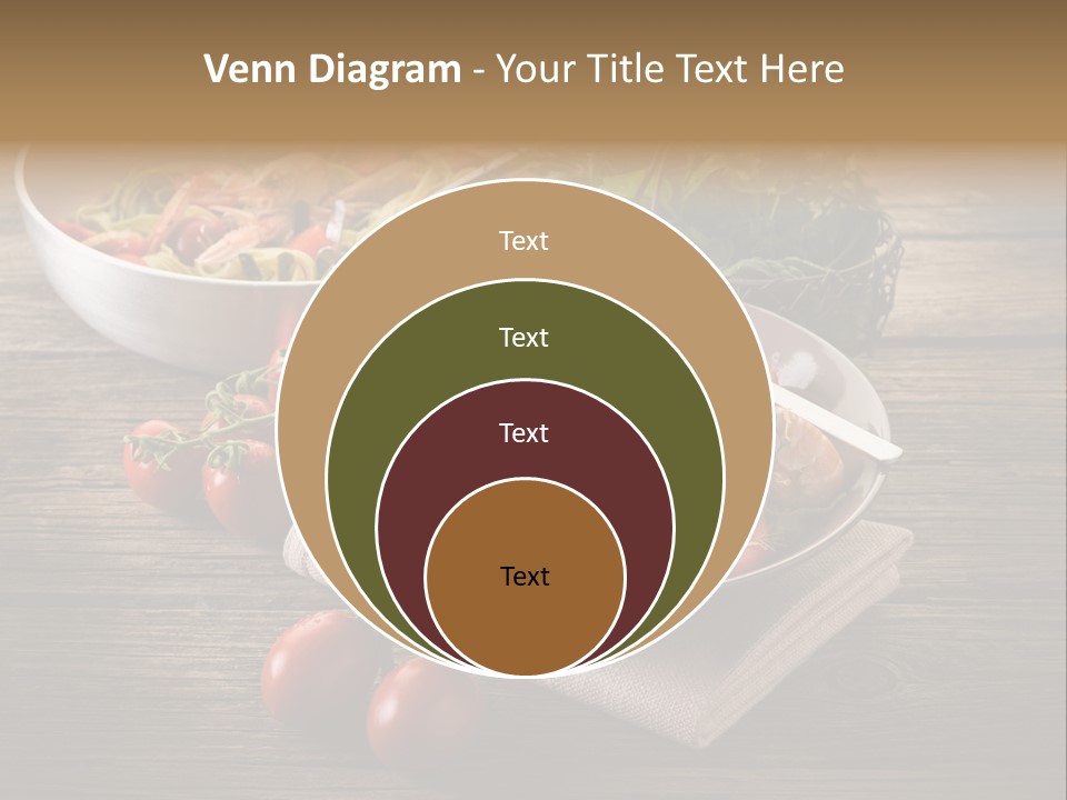 Two Pans Filled With Pasta And Vegetables On A Wooden Table PowerPoint Template