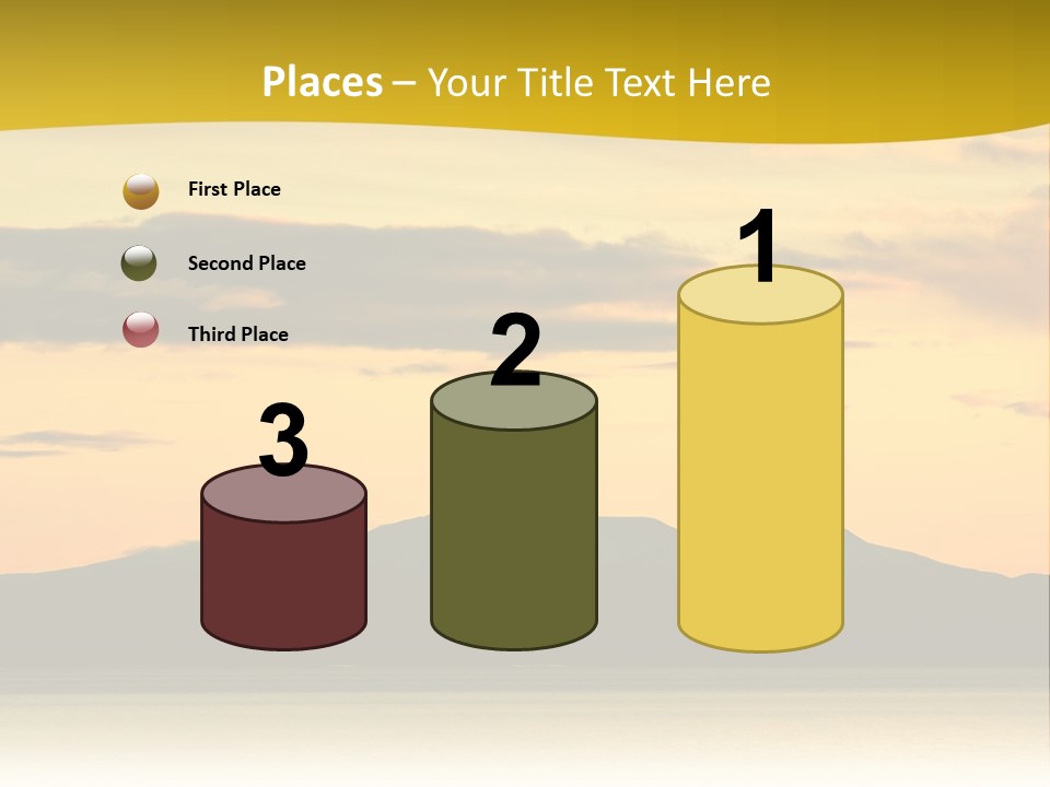 A Beautiful Sunset With A Mountain In The Background PowerPoint Template