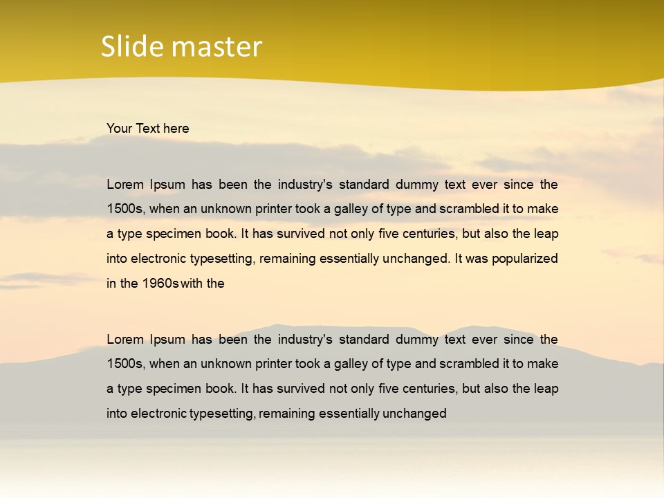 A Beautiful Sunset With A Mountain In The Background PowerPoint Template