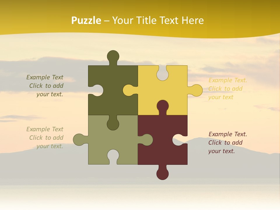 A Beautiful Sunset With A Mountain In The Background PowerPoint Template