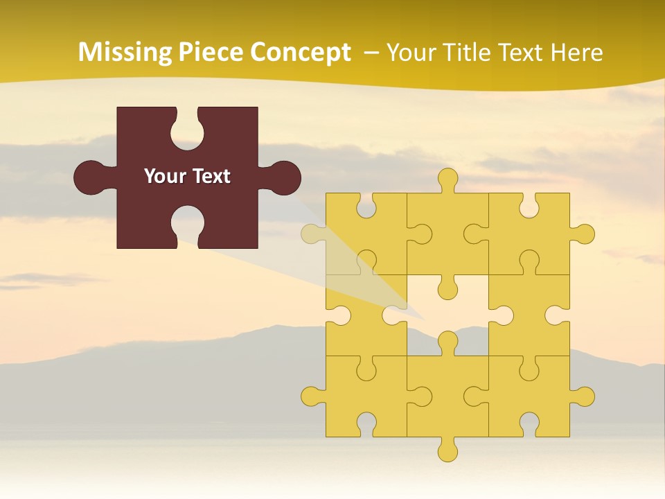 A Beautiful Sunset With A Mountain In The Background PowerPoint Template