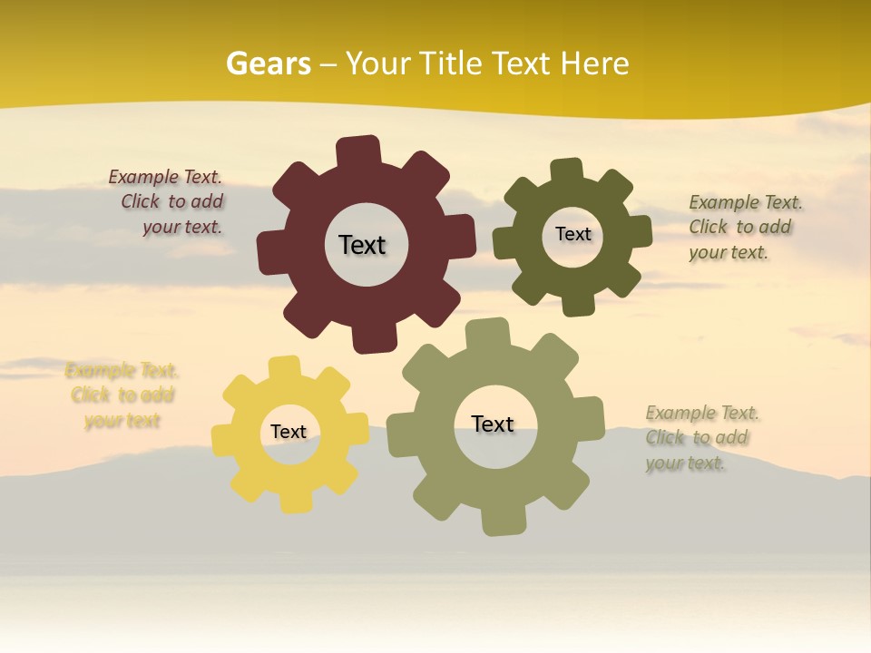 A Beautiful Sunset With A Mountain In The Background PowerPoint Template