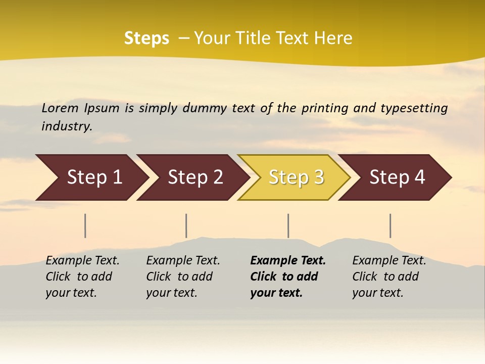 A Beautiful Sunset With A Mountain In The Background PowerPoint Template