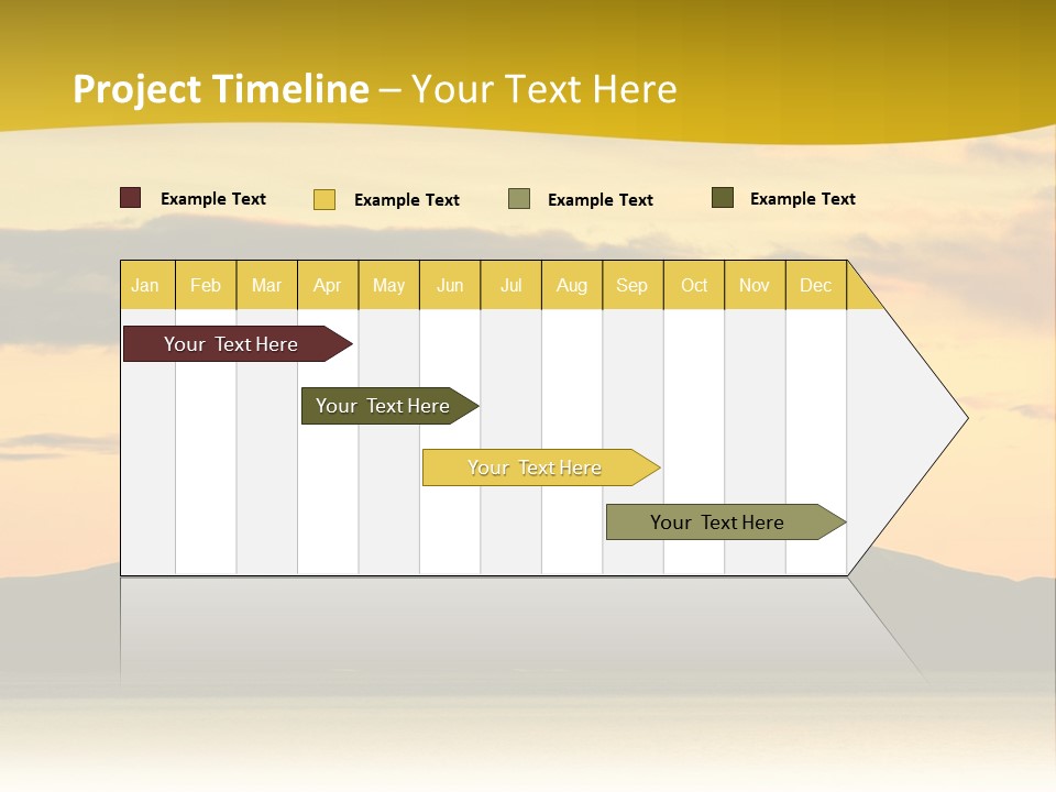 A Beautiful Sunset With A Mountain In The Background PowerPoint Template