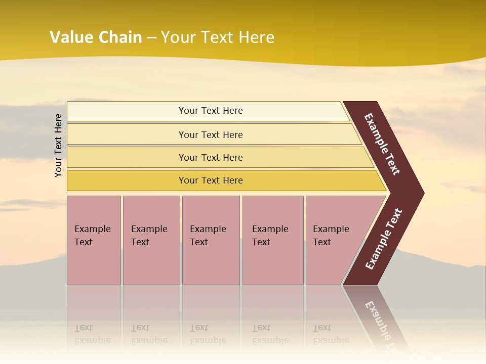 A Beautiful Sunset With A Mountain In The Background PowerPoint Template