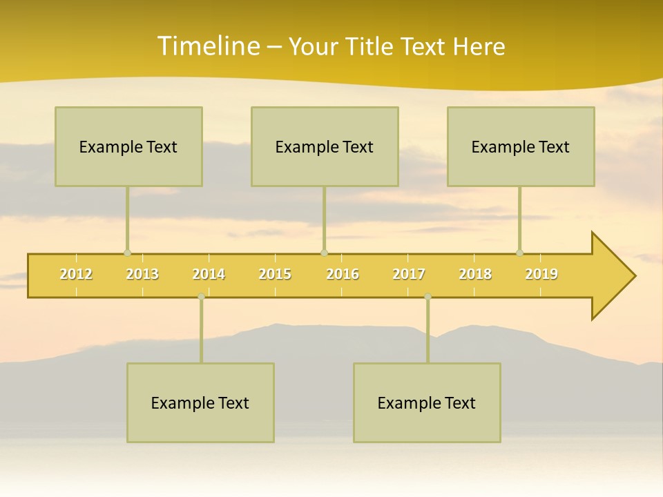A Beautiful Sunset With A Mountain In The Background PowerPoint Template