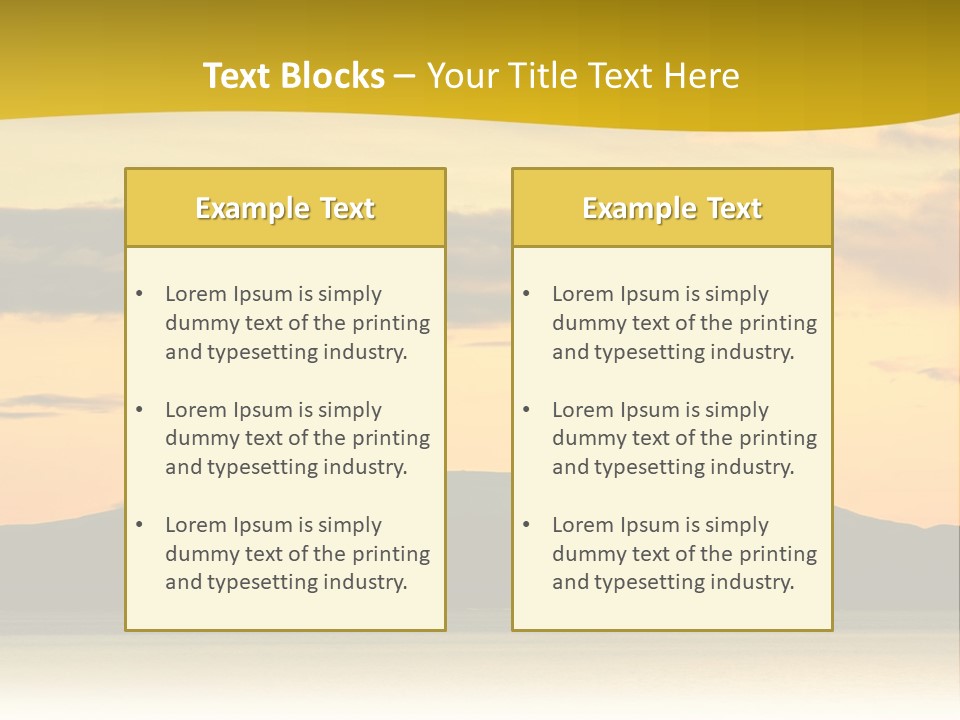 A Beautiful Sunset With A Mountain In The Background PowerPoint Template