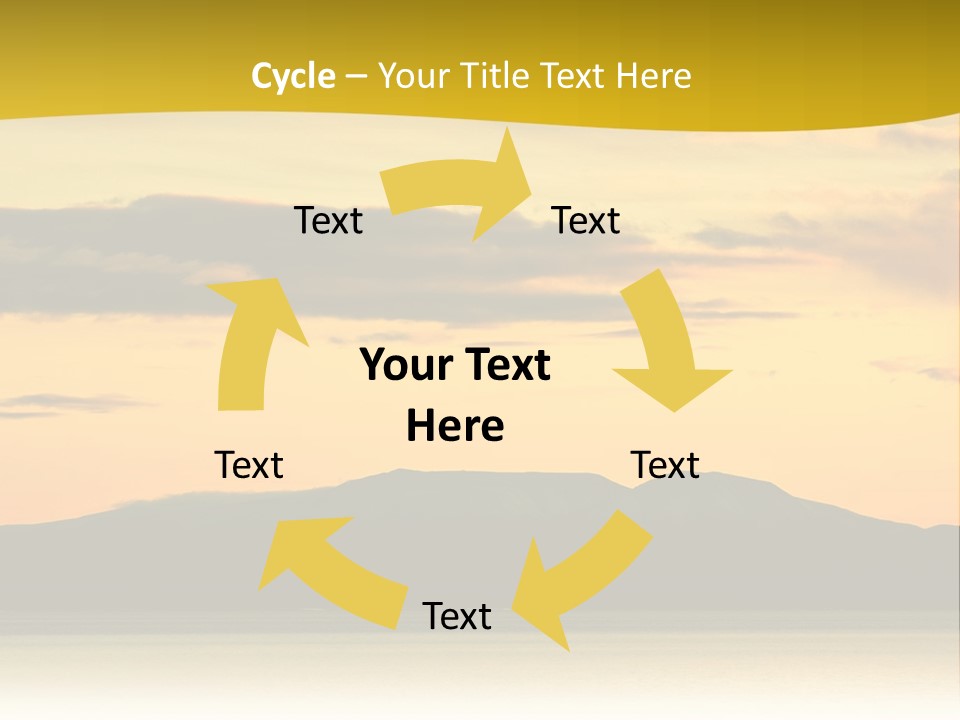 A Beautiful Sunset With A Mountain In The Background PowerPoint Template