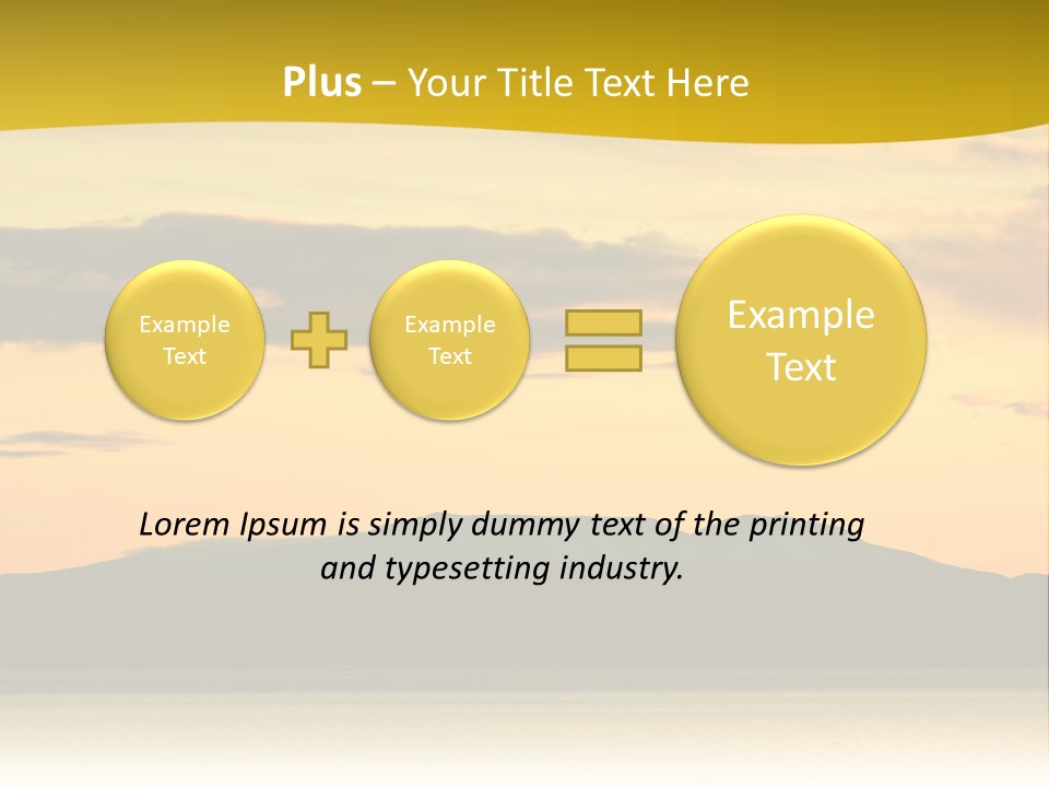 A Beautiful Sunset With A Mountain In The Background PowerPoint Template