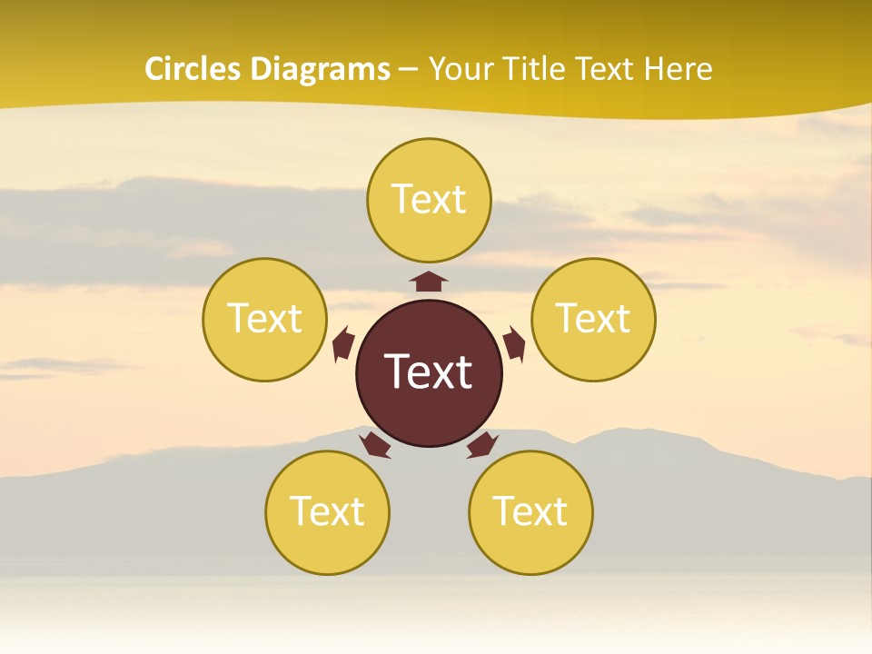 A Beautiful Sunset With A Mountain In The Background PowerPoint Template