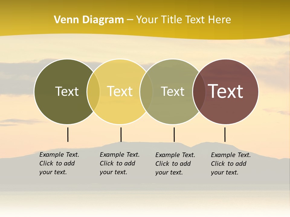 A Beautiful Sunset With A Mountain In The Background PowerPoint Template
