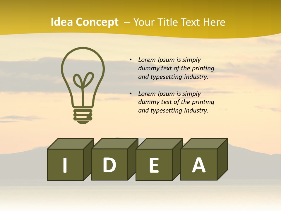 A Beautiful Sunset With A Mountain In The Background PowerPoint Template