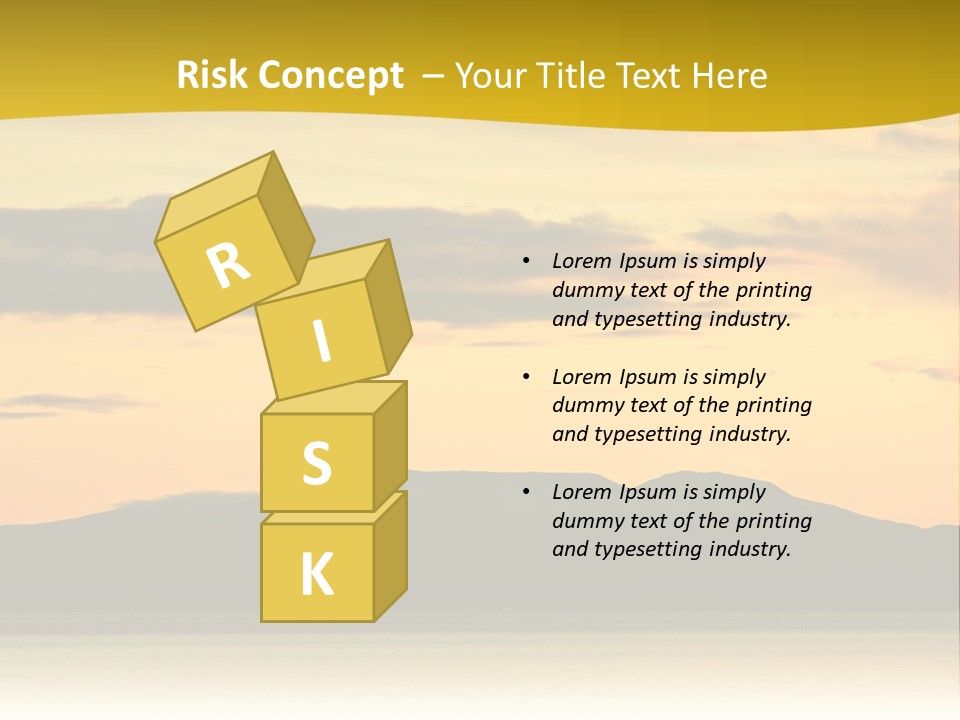 A Beautiful Sunset With A Mountain In The Background PowerPoint Template