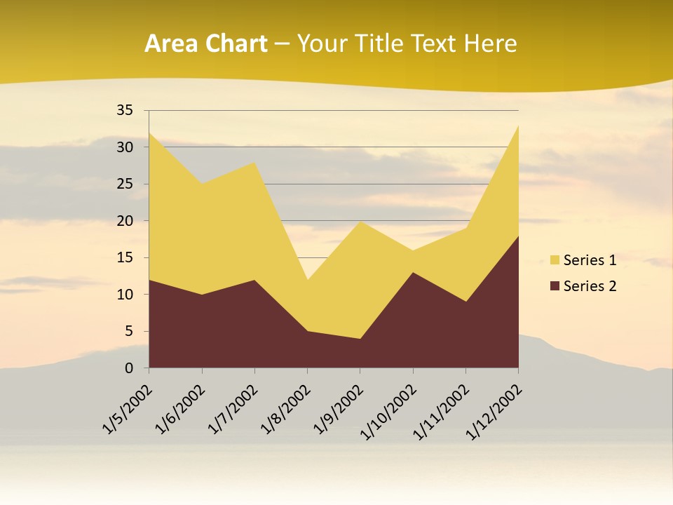 A Beautiful Sunset With A Mountain In The Background PowerPoint Template