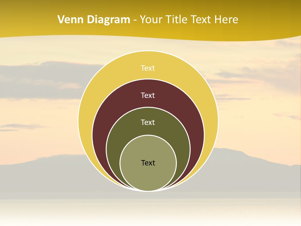 A Beautiful Sunset With A Mountain In The Background PowerPoint Template