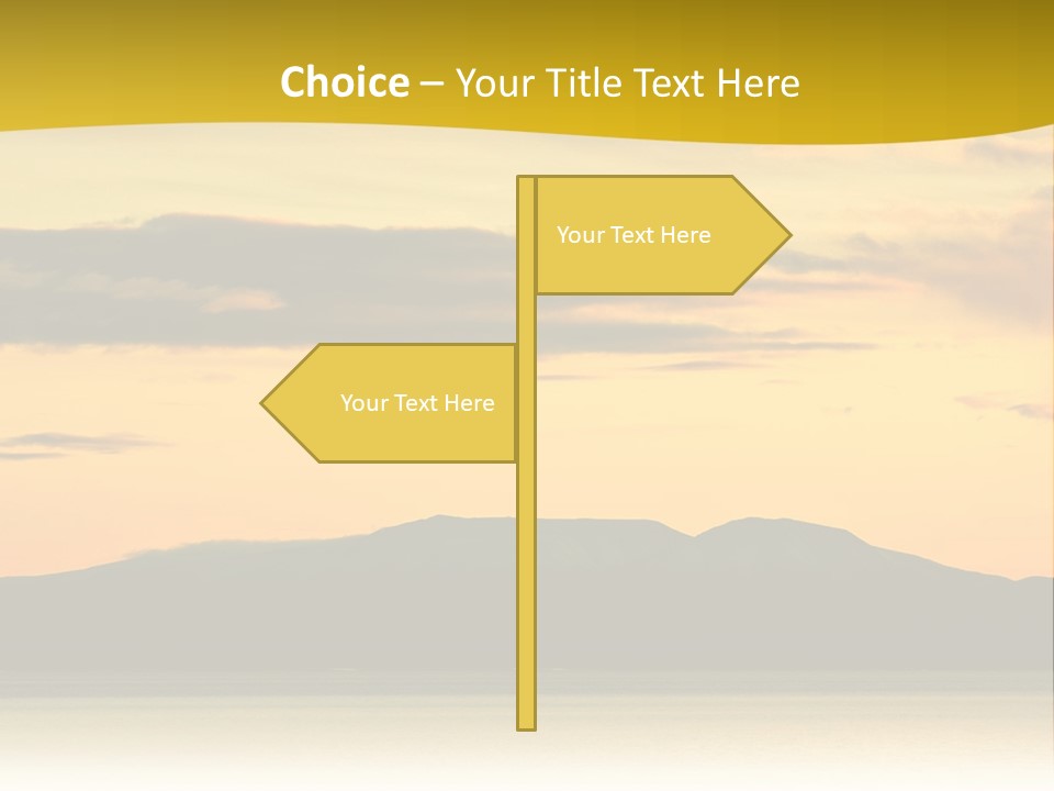 A Beautiful Sunset With A Mountain In The Background PowerPoint Template