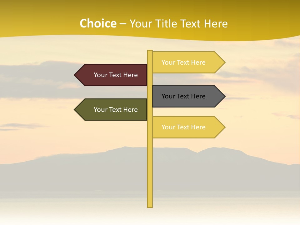 A Beautiful Sunset With A Mountain In The Background PowerPoint Template