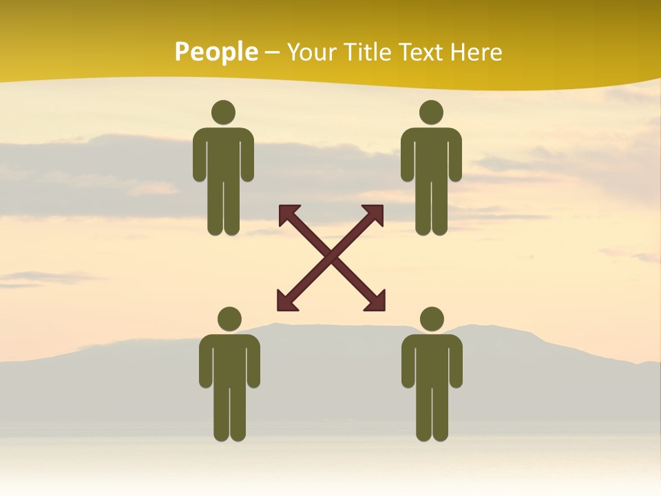 A Beautiful Sunset With A Mountain In The Background PowerPoint Template