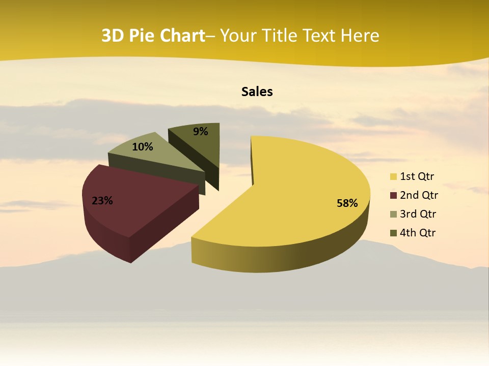 A Beautiful Sunset With A Mountain In The Background PowerPoint Template