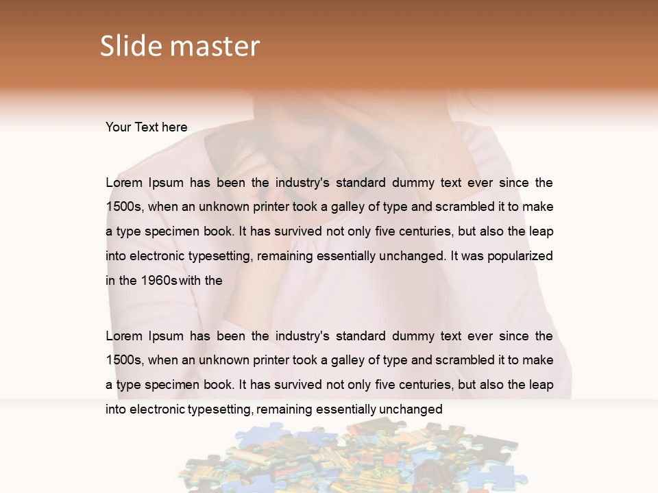 Activity Puzzle Caucasian PowerPoint Template