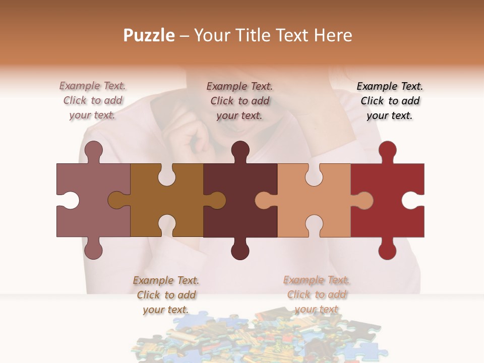 Activity Puzzle Caucasian PowerPoint Template