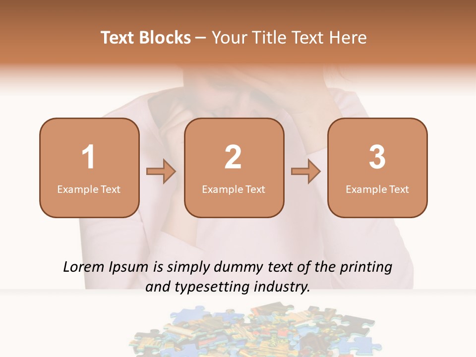 Activity Puzzle Caucasian PowerPoint Template