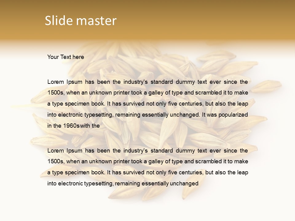 A Pile Of Oats On A White Surface PowerPoint Template