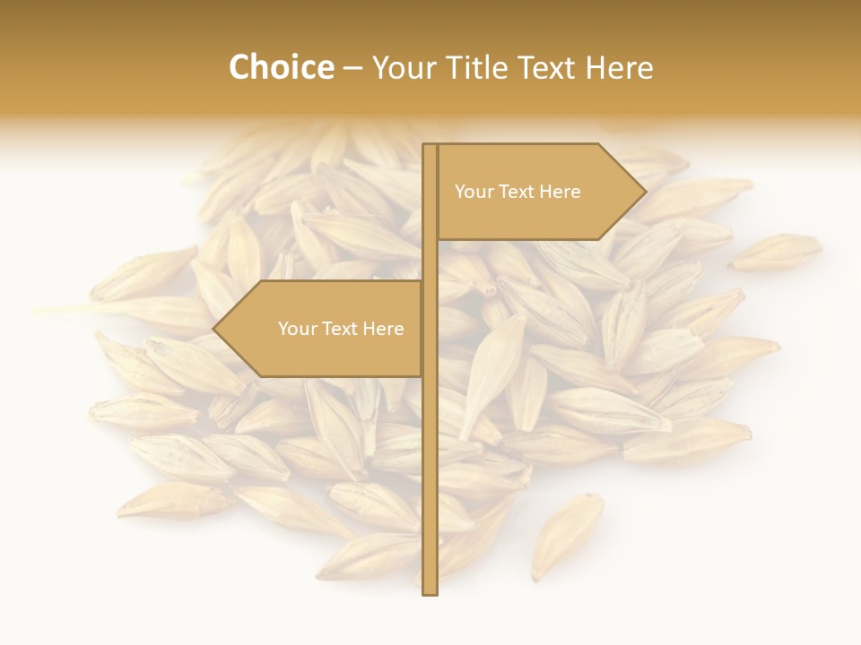 A Pile Of Oats On A White Surface PowerPoint Template