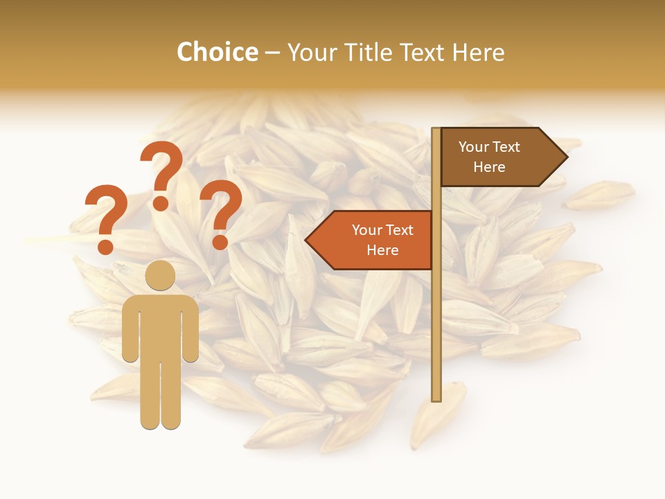 A Pile Of Oats On A White Surface PowerPoint Template
