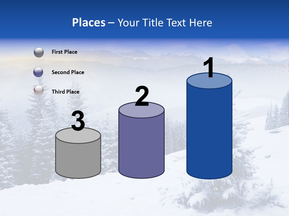 A Snowy Mountain Landscape With Pine Trees In The Foreground PowerPoint Template
