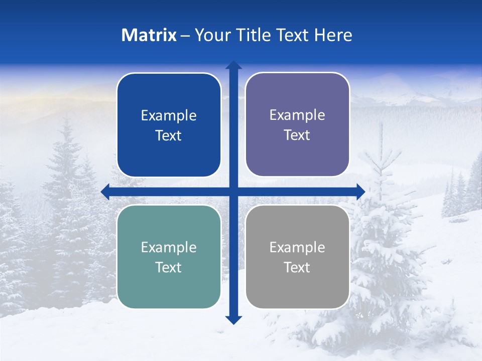 A Snowy Mountain Landscape With Pine Trees In The Foreground PowerPoint Template