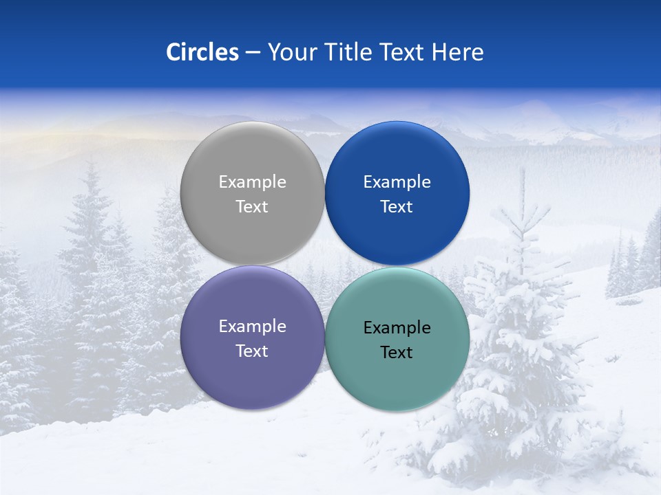A Snowy Mountain Landscape With Pine Trees In The Foreground PowerPoint Template