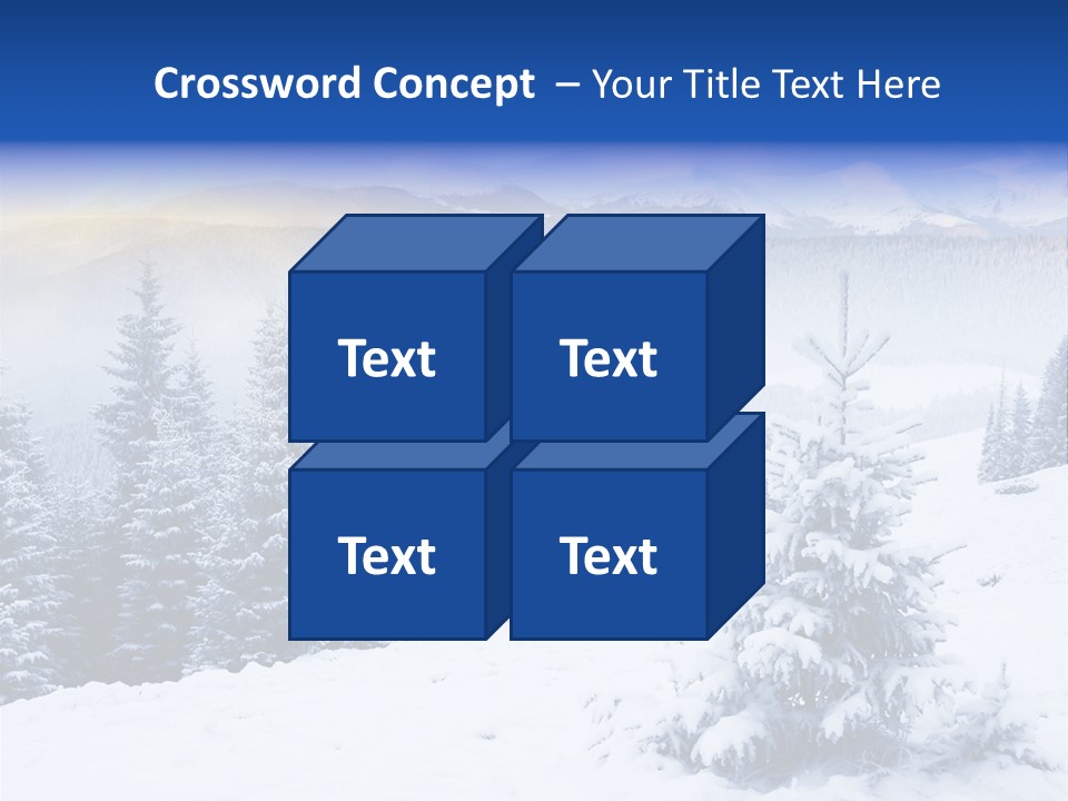 A Snowy Mountain Landscape With Pine Trees In The Foreground PowerPoint Template