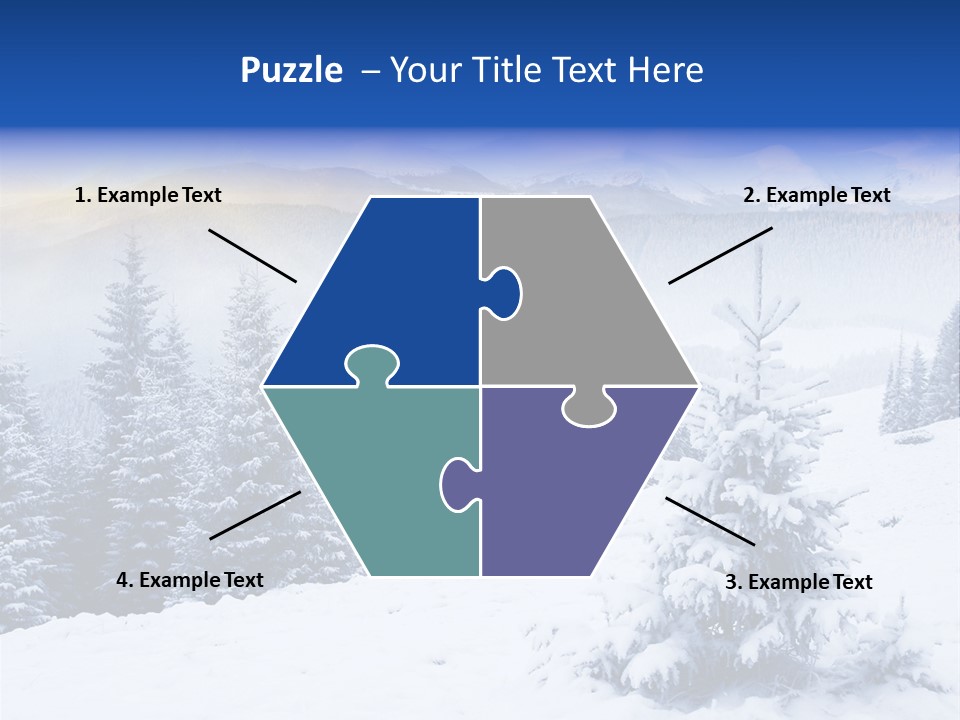 A Snowy Mountain Landscape With Pine Trees In The Foreground PowerPoint Template