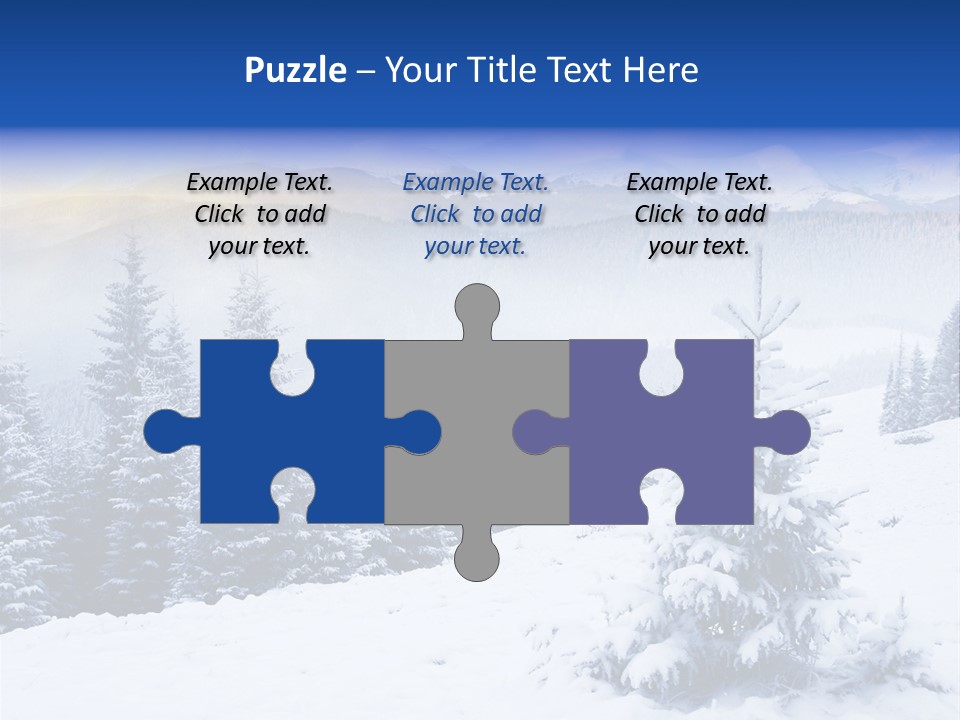 A Snowy Mountain Landscape With Pine Trees In The Foreground PowerPoint Template