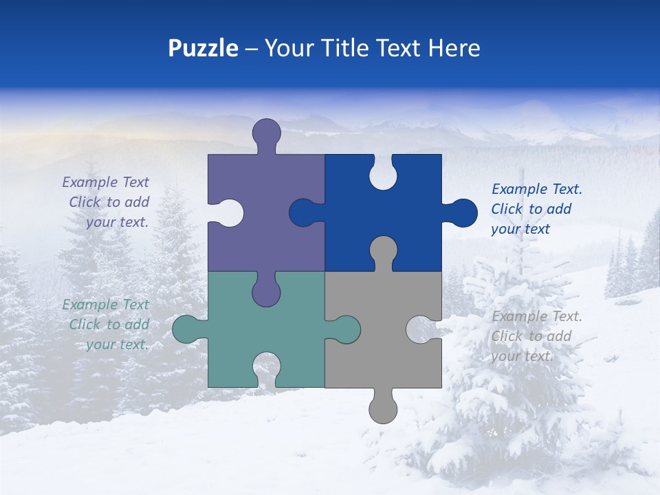 A Snowy Mountain Landscape With Pine Trees In The Foreground PowerPoint Template